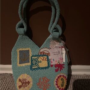 Sea creatures Beaded Bag - Blue nwt